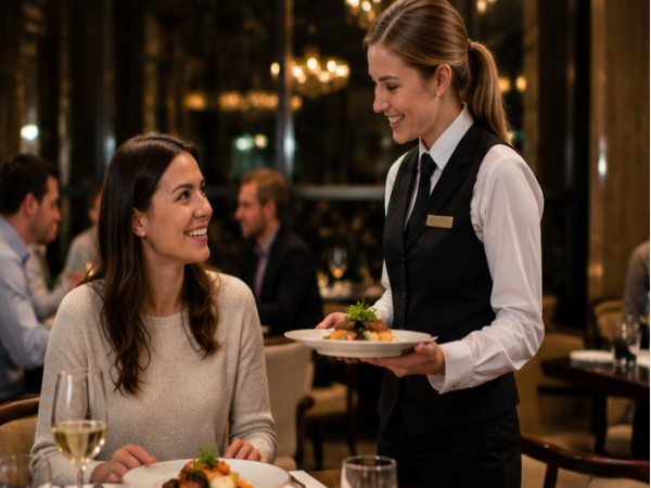 VIP-Gast wird bei einer Veranstaltung von Servicepersonal besonders betreut