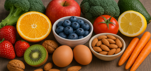 Frisches Obst und Gemüse reich an Vitaminen wird in einer professionellen Küche verarbeitet