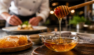 Bienen auf Waben bei der Honigproduktion im Bienenstock