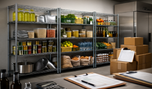 Lager und Schreibunterlagen für eine betriebswirtschaftliche XYZ-Analyse