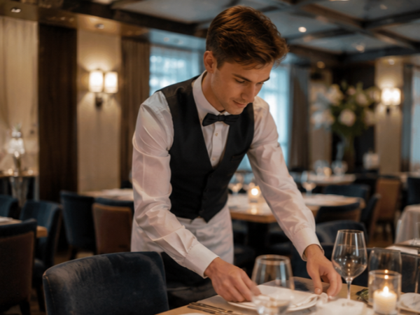 Commis de Rang serviert Speisen im Restaurant und unterstützt den Chef de Rang beim Gästeservice.